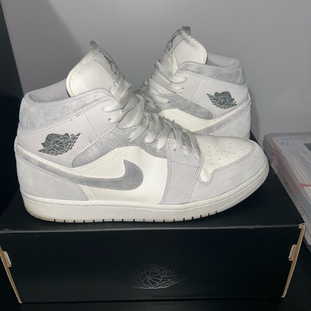 Nike High-Top Sneakers in White and Gray